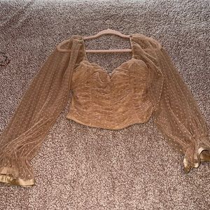 Polka dot tulle sleeve top